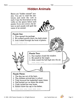 Hidden Animals: Verbs