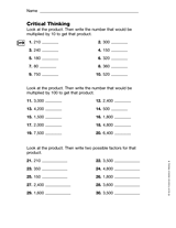 Multiplying and Dividing: Critical Thinking (Gr. 3)