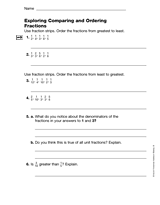 Exploring Comparing and Ordering Fractions (Gr. 3)
